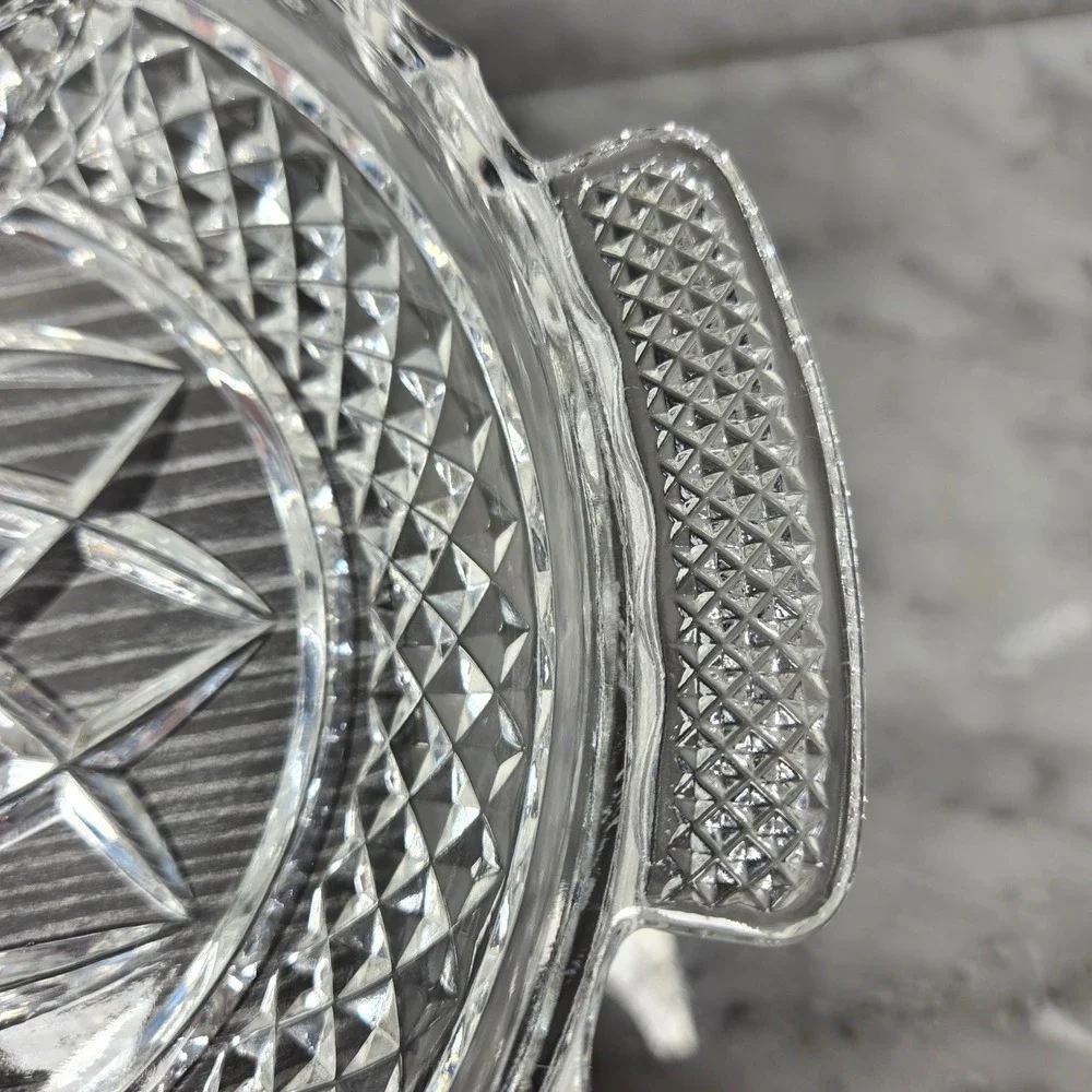 OLIVIA Fine Full Lead Glass Crystal Oval Relish Serving Dish Western Germany 14